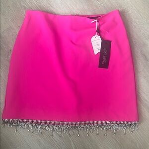 Rachel Zoe Pink Embellished Mini Pencil Skirt